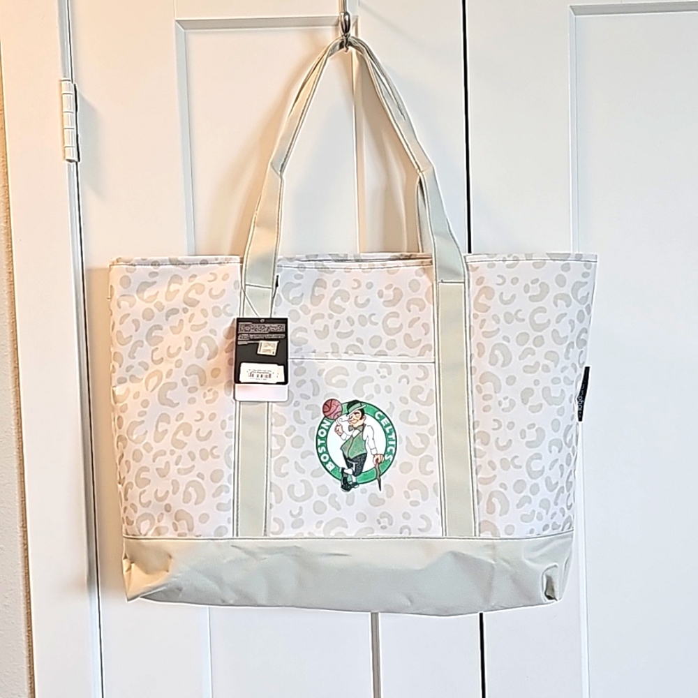 NWT,  Oversized Boston Celtics Leopard Tote Bag